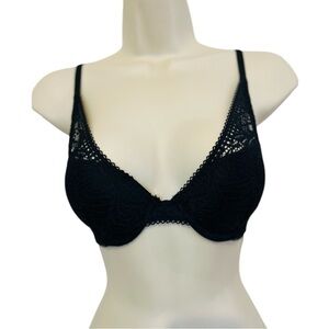 Auden Push Up Plunge Coverage, Underwire Bra, Color Black Lace, Size 32A, NWOT